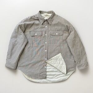 Klesis Striped Chore Jacket Oversized XL-2XL (Tagged S/M) Quilted Lined Boxy Fit